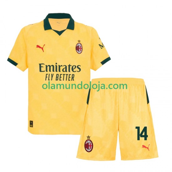 Camisola AC Milan Modrić Luca 14 Criança Equipamento Terceiro 2025-2026 Manga Curta